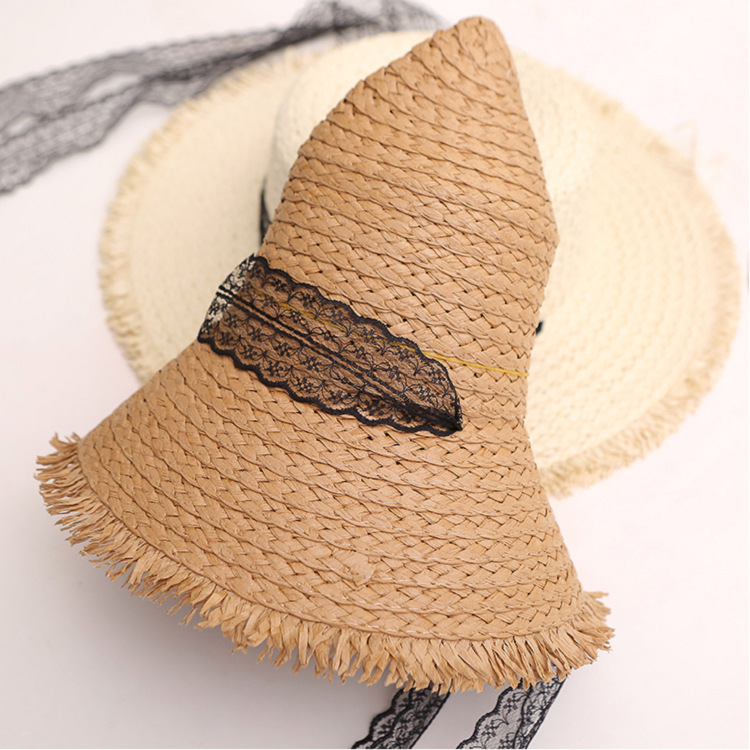 Monochrome lace woolen flat hat sunshade hat