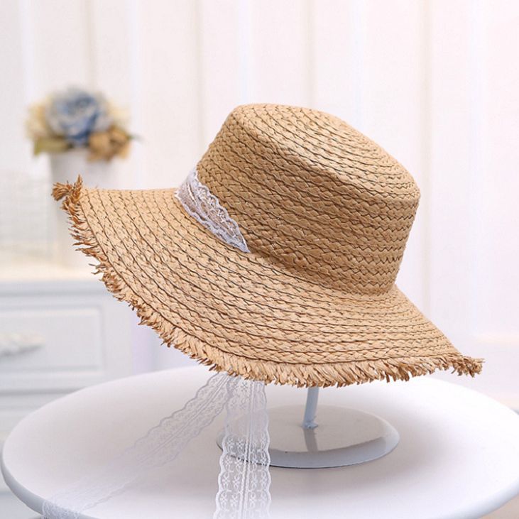 Monochrome lace woolen flat hat sunshade hat