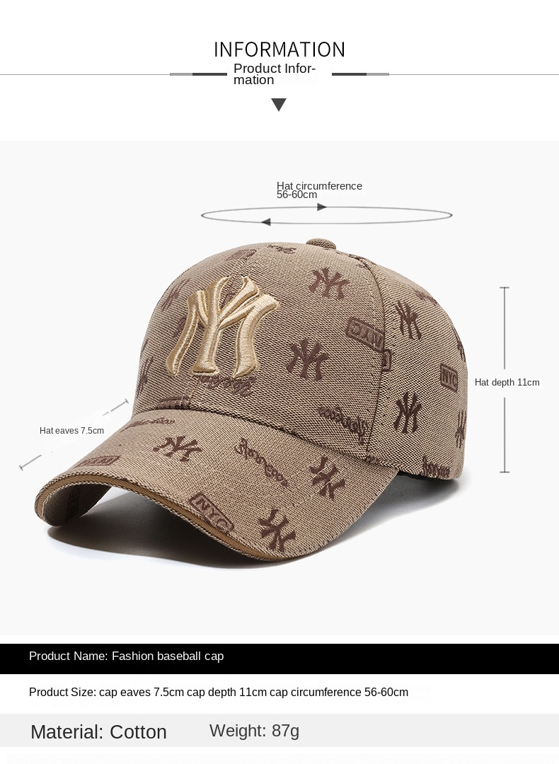 New baseball caps embroidered alphabet caps