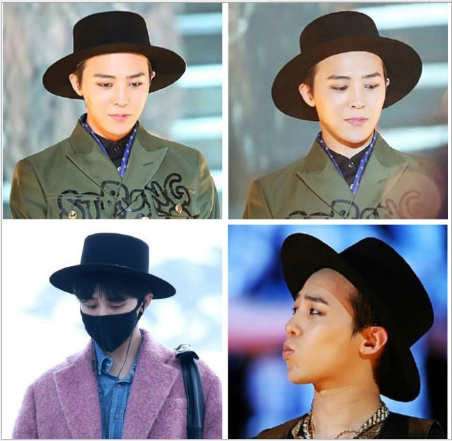 New big brim top hat Retro British flat top flat brim woolen hat for men and women