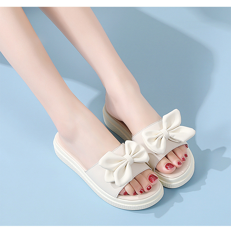 New bow one-line soft-soled slippers