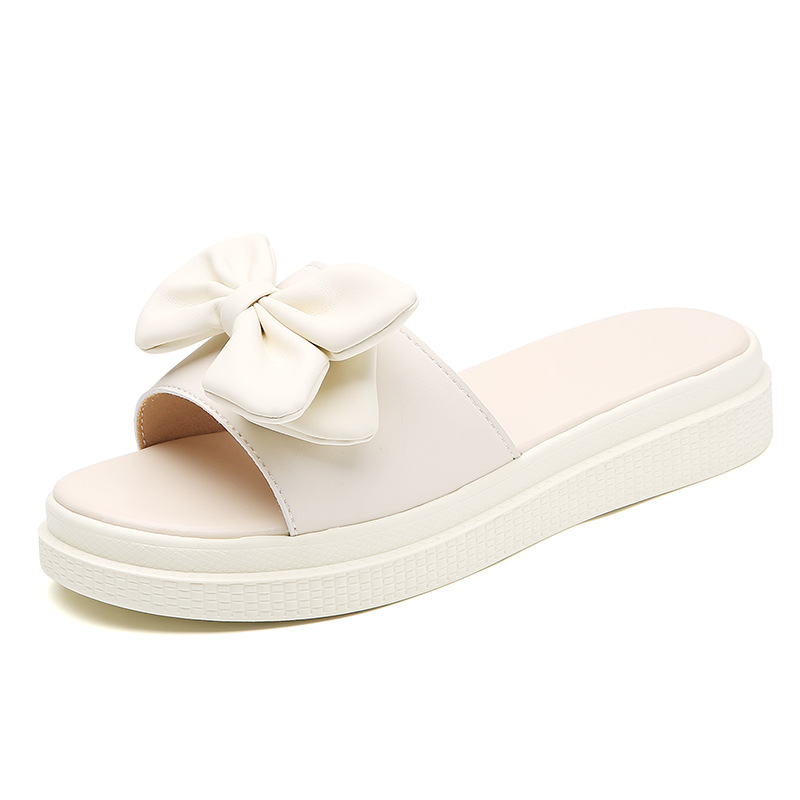 New bow one-line soft-soled slippers