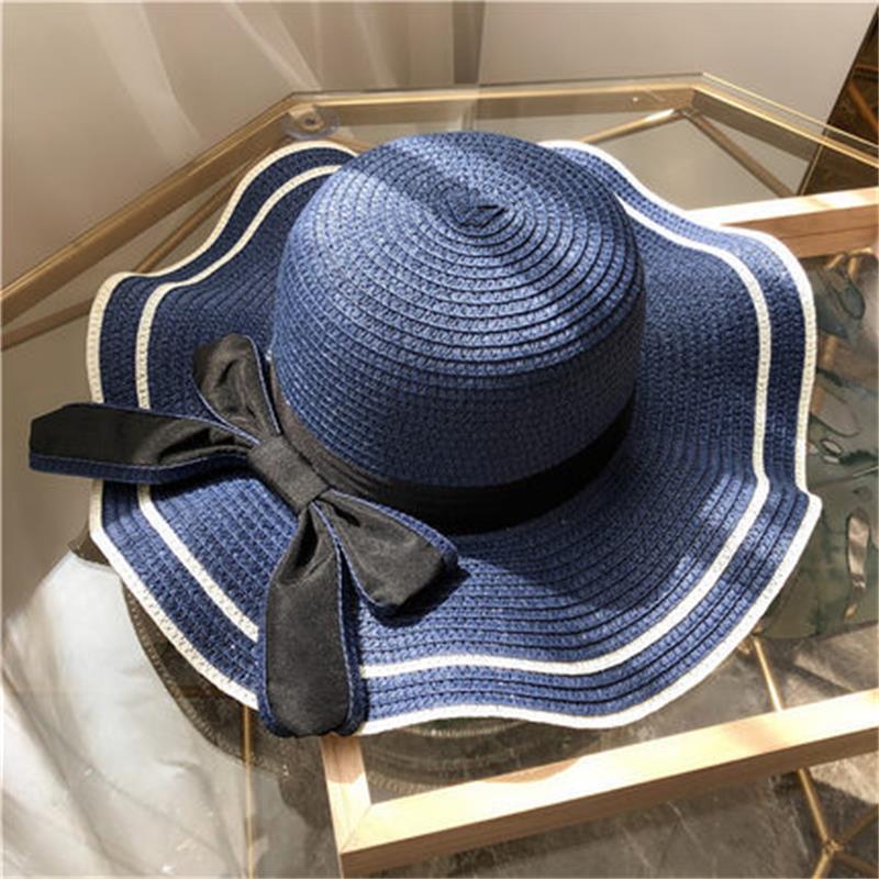 New bow straw hat with big brim