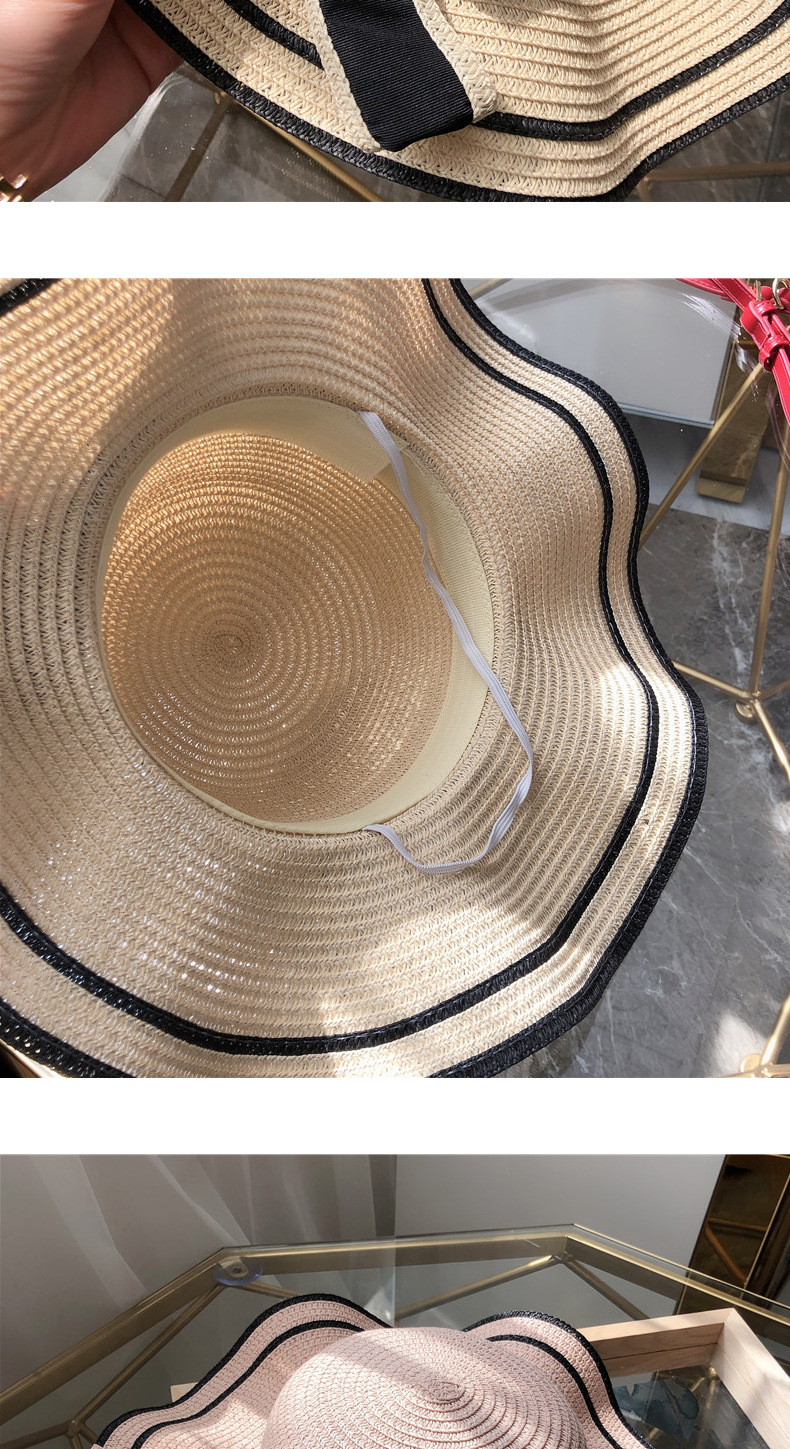 New bow straw hat with big brim
