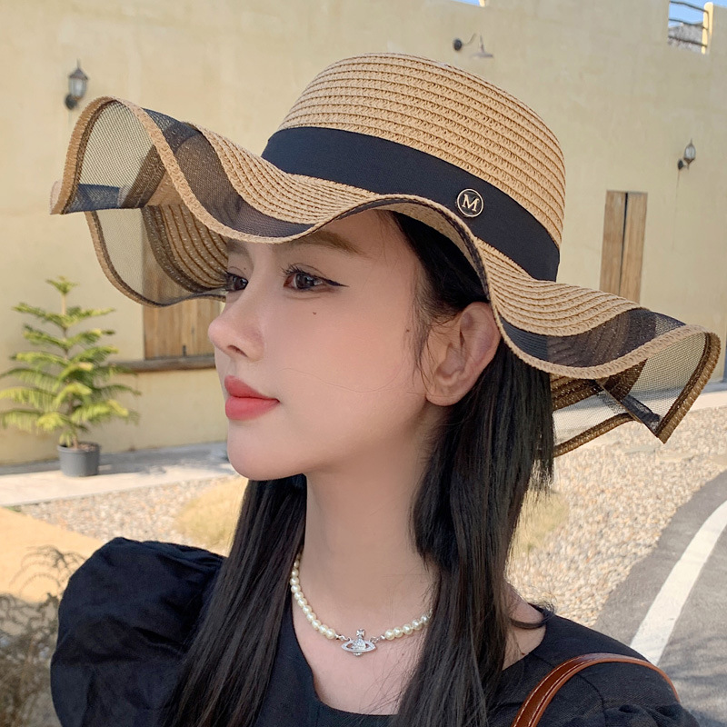 New bow straw hat with big brim