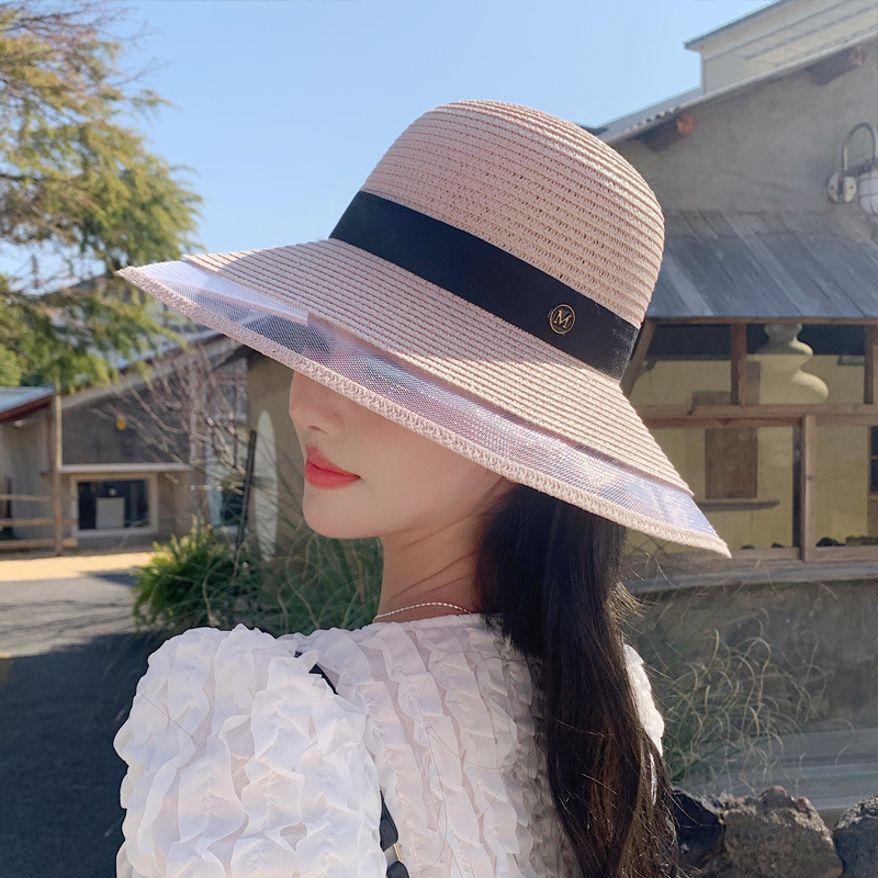 New bow straw hat with big brim