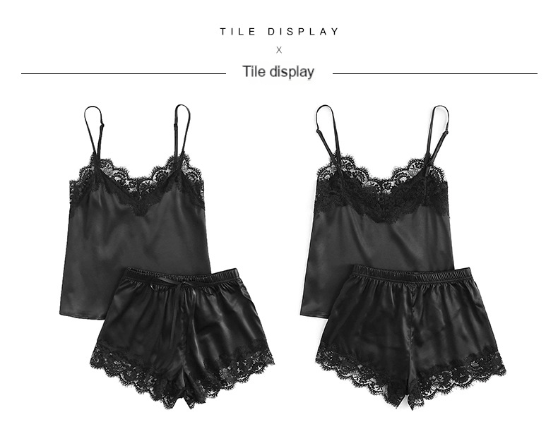 New camisole pajama sleeveless lace set for women