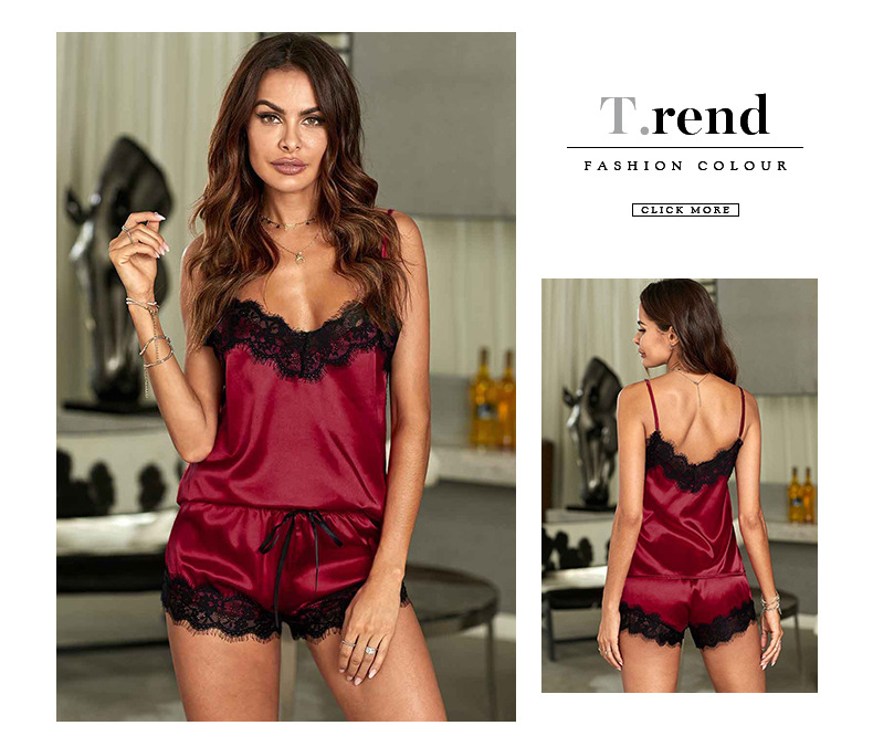 New camisole pajama sleeveless lace set for women