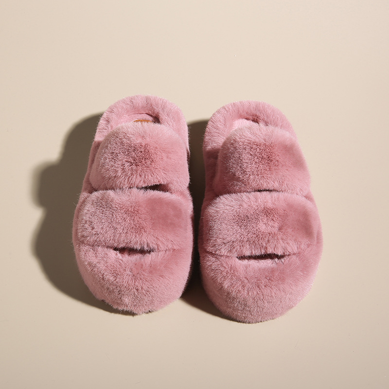 New classic solid color thick 6CM fluffy slippers