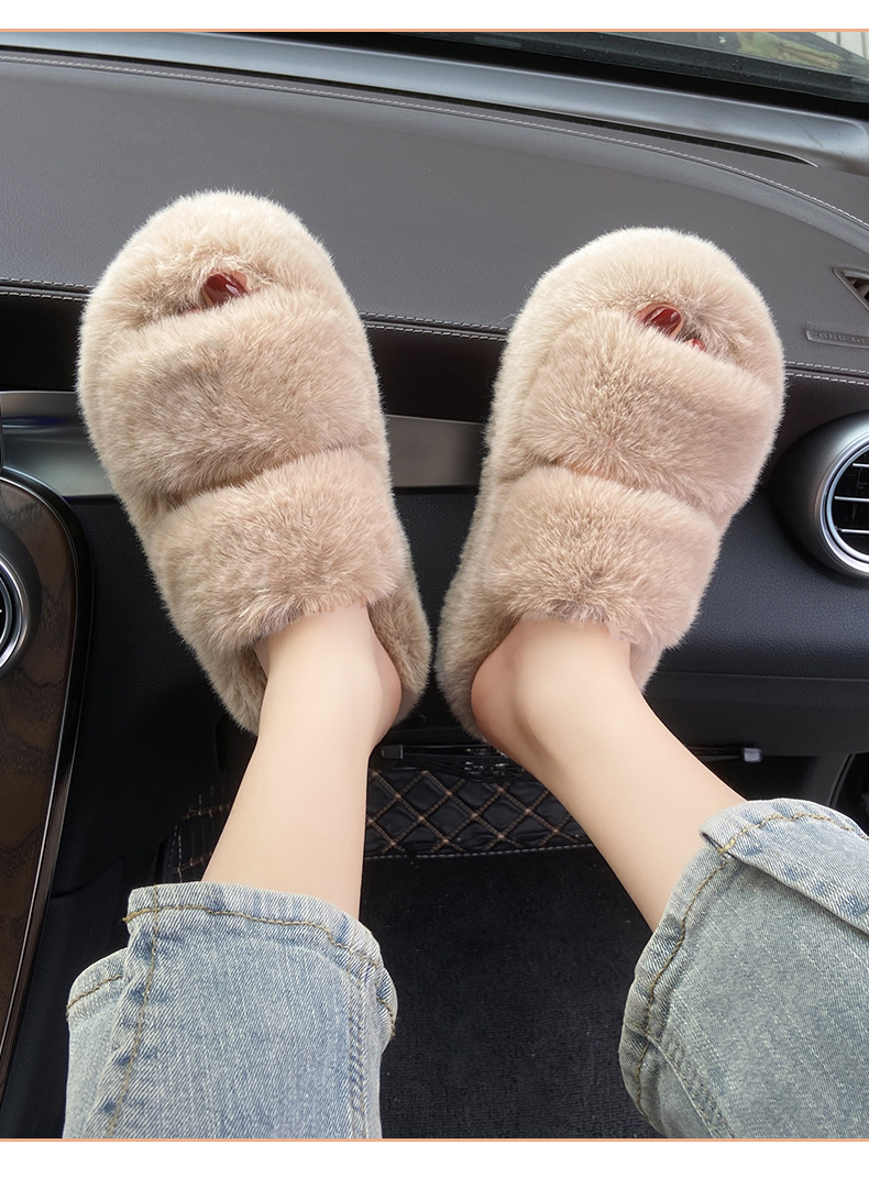 New classic solid color thick 6CM fluffy slippers