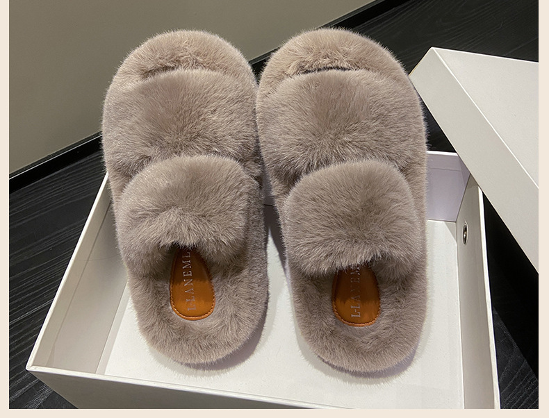 New classic solid color thick 6CM fluffy slippers