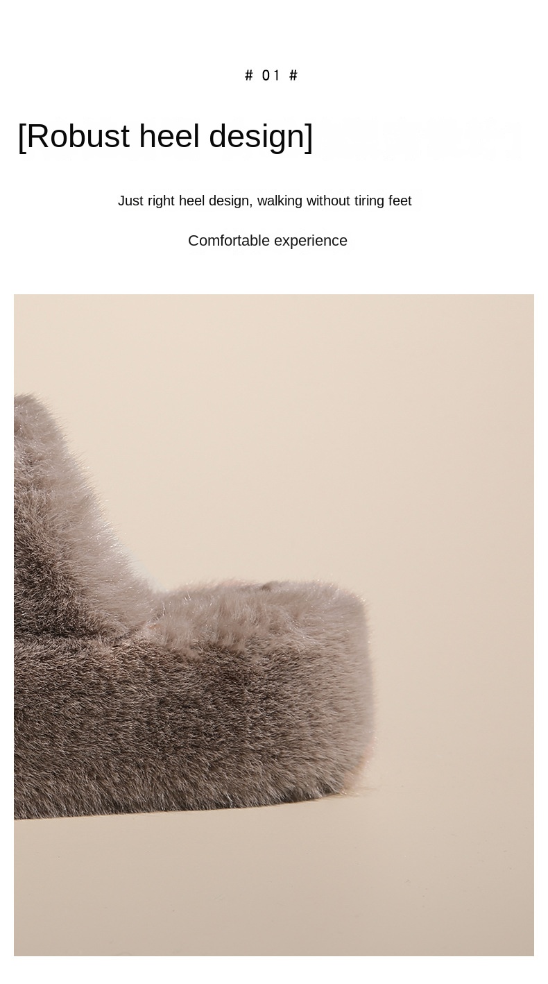 New classic solid color thick 6CM fluffy slippers