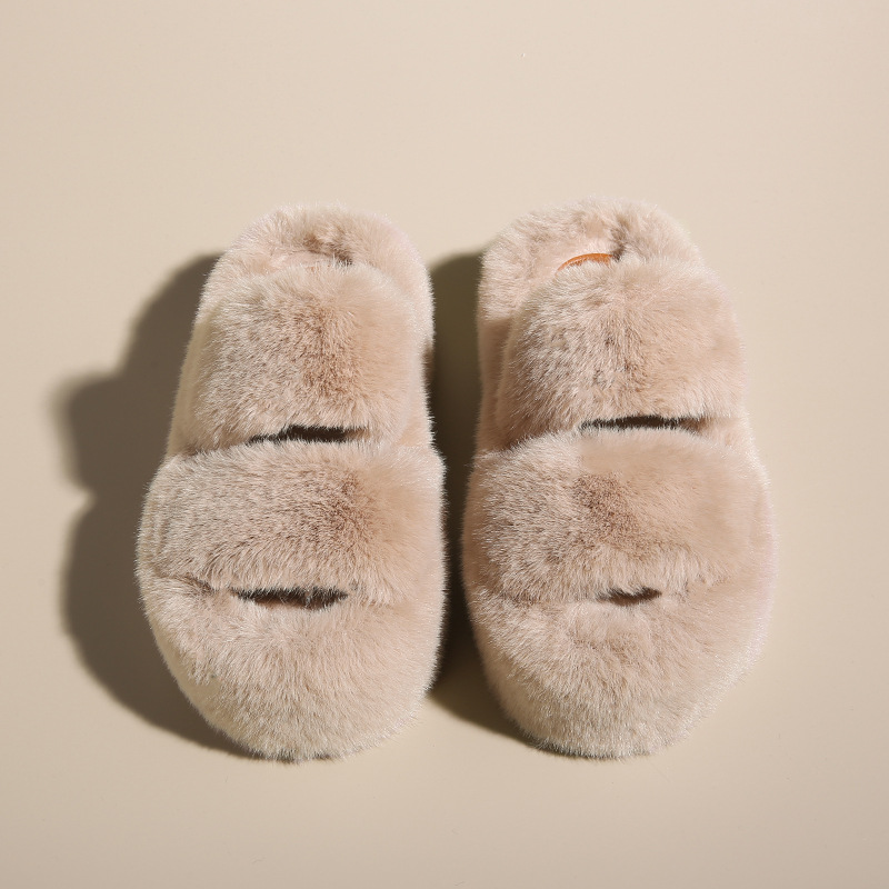 New classic solid color thick 6CM fluffy slippers