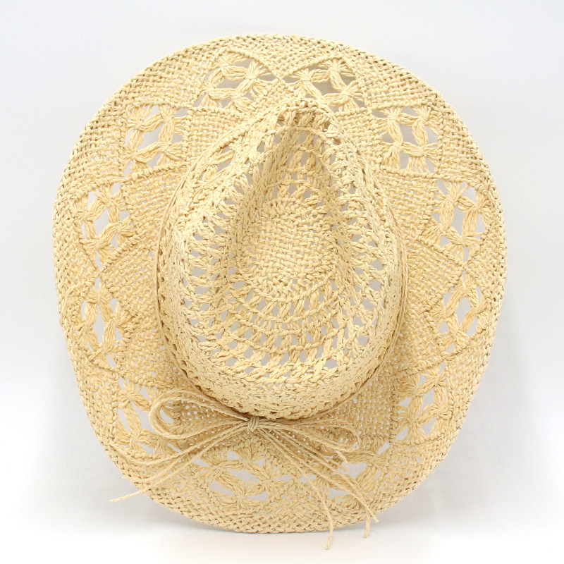 New hollow cowboy hat hand-woven straw hat