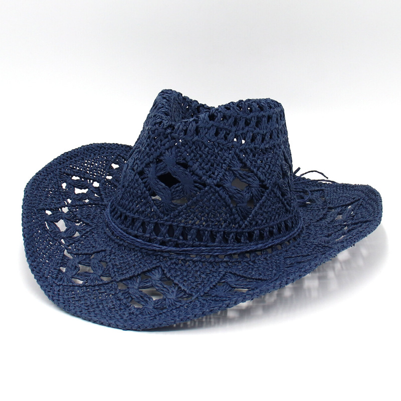 New hollow cowboy hat hand-woven straw hat