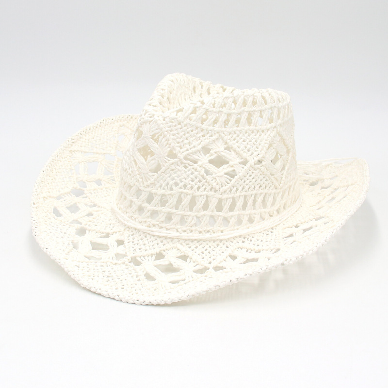 New hollow cowboy hat hand-woven straw hat