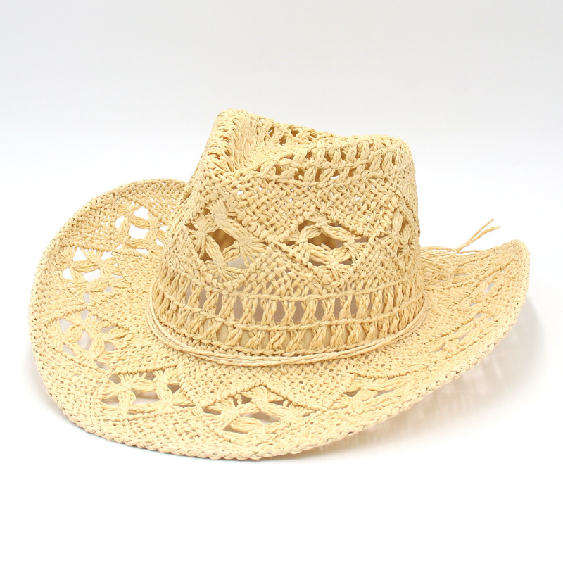 New hollow cowboy hat hand-woven straw hat