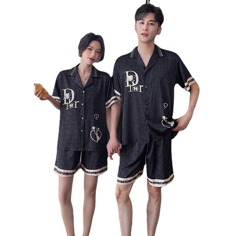 New ice silk short sleeve shorts pair pajamas