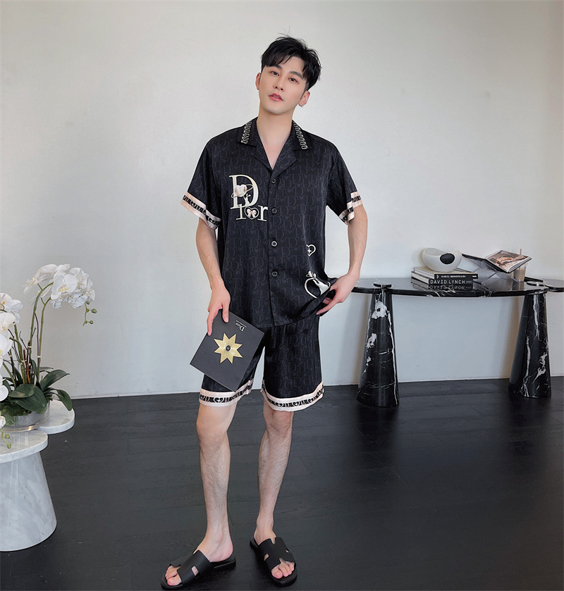 New ice silk short sleeve shorts pair pajamas