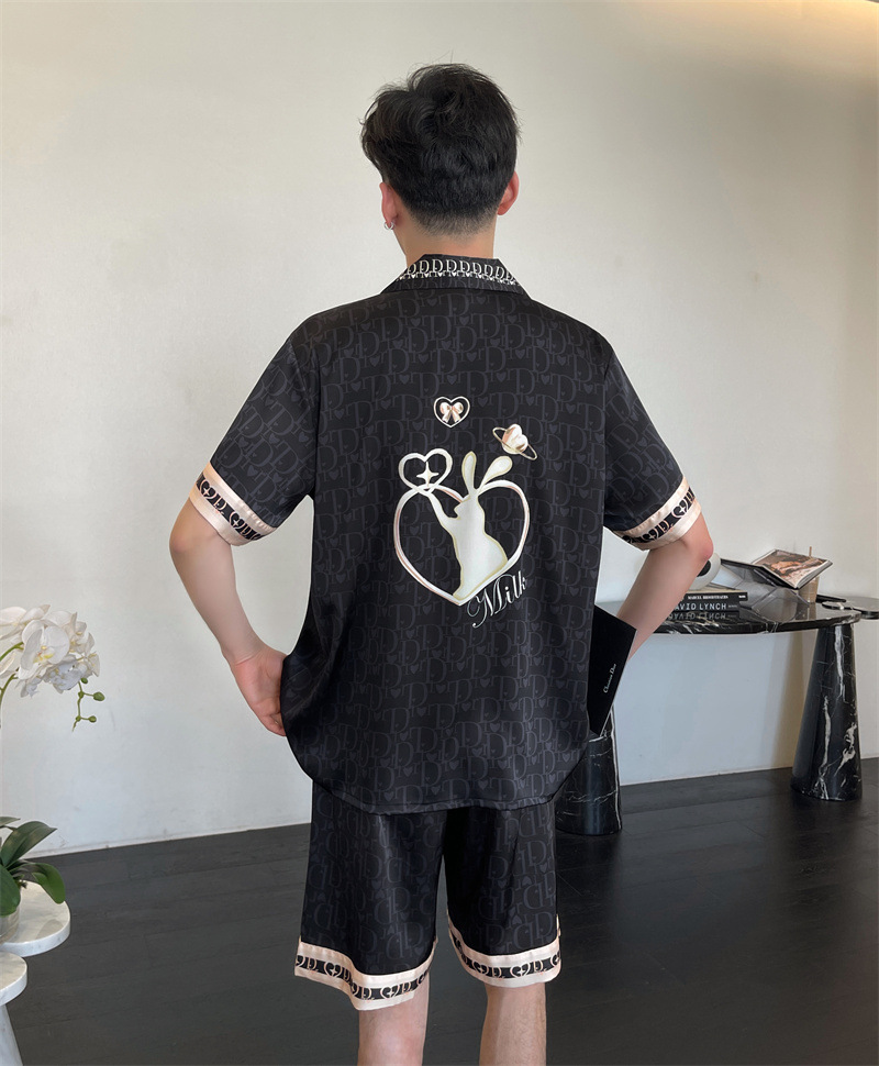 New ice silk short sleeve shorts pair pajamas