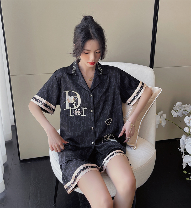 New ice silk short sleeve shorts pair pajamas