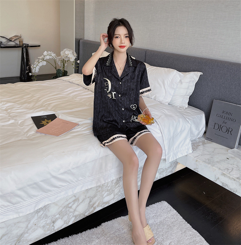 New ice silk short sleeve shorts pair pajamas