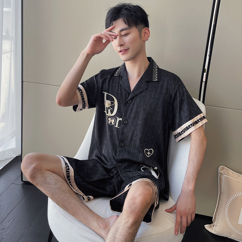 New ice silk short sleeve shorts pair pajamas