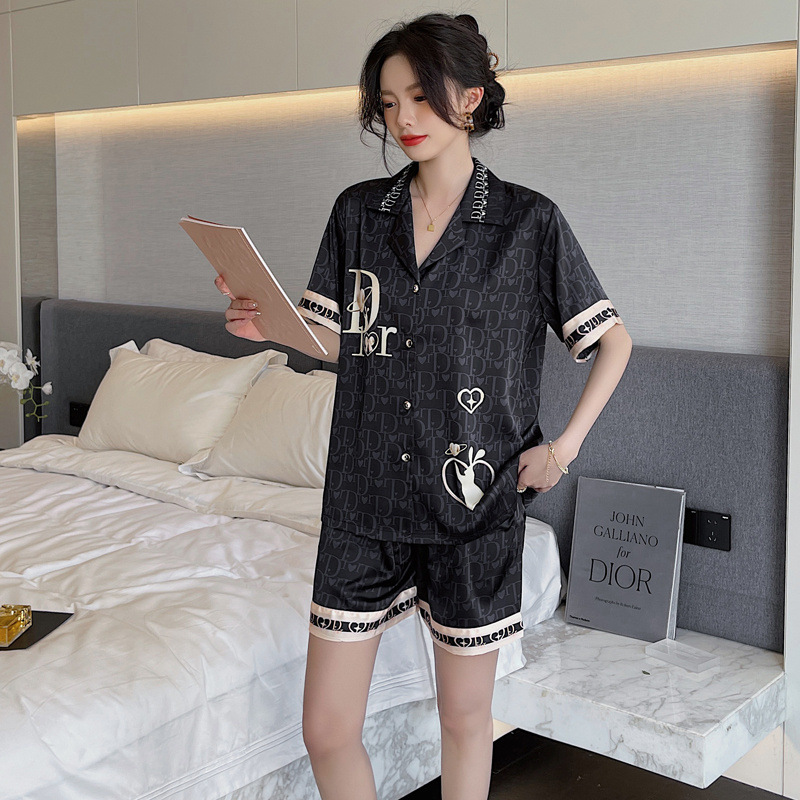 New ice silk short sleeve shorts pair pajamas