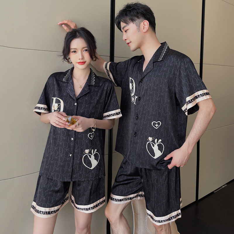 New ice silk short sleeve shorts pair pajamas