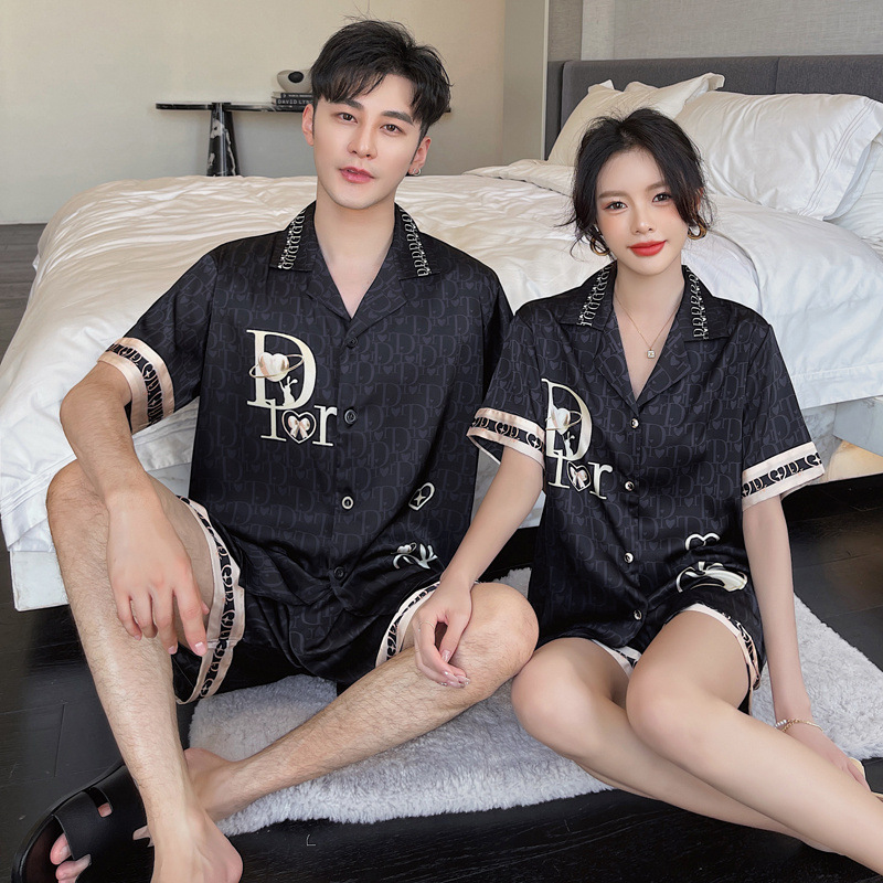 New ice silk short sleeve shorts pair pajamas