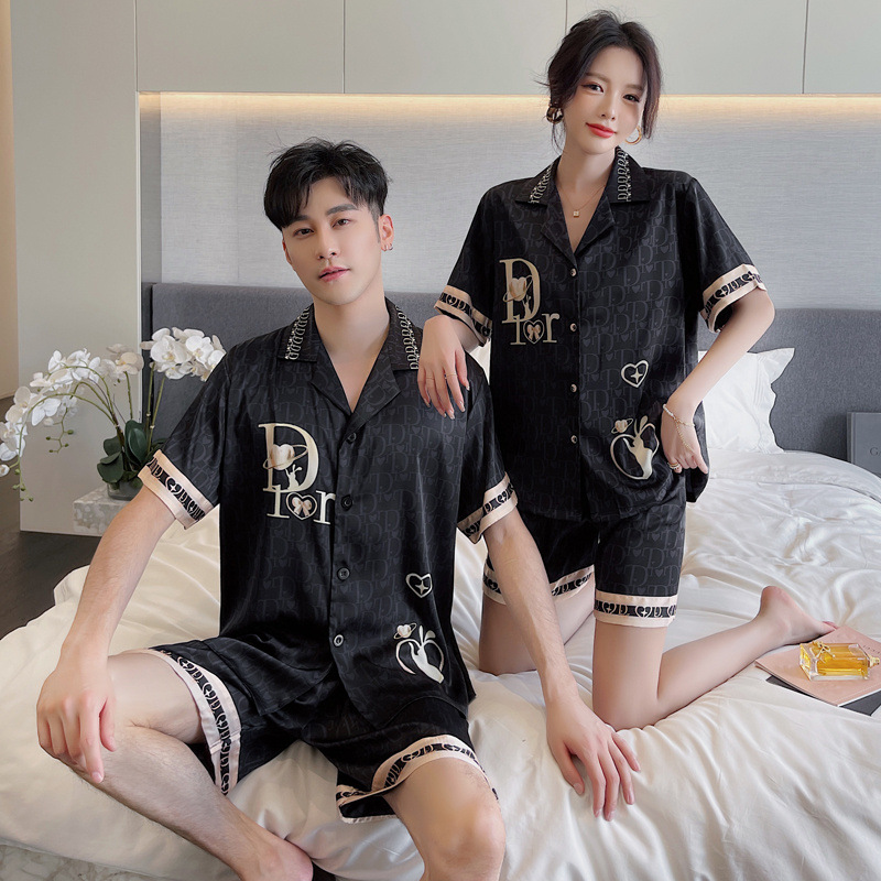 New ice silk short sleeve shorts pair pajamas