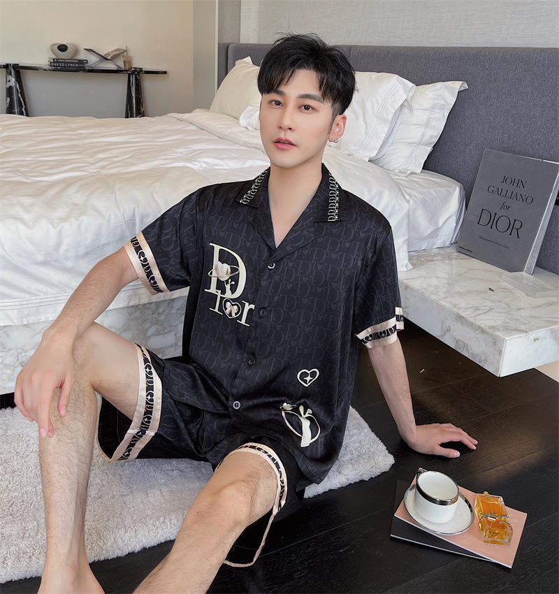 New ice silk short sleeve shorts pair pajamas