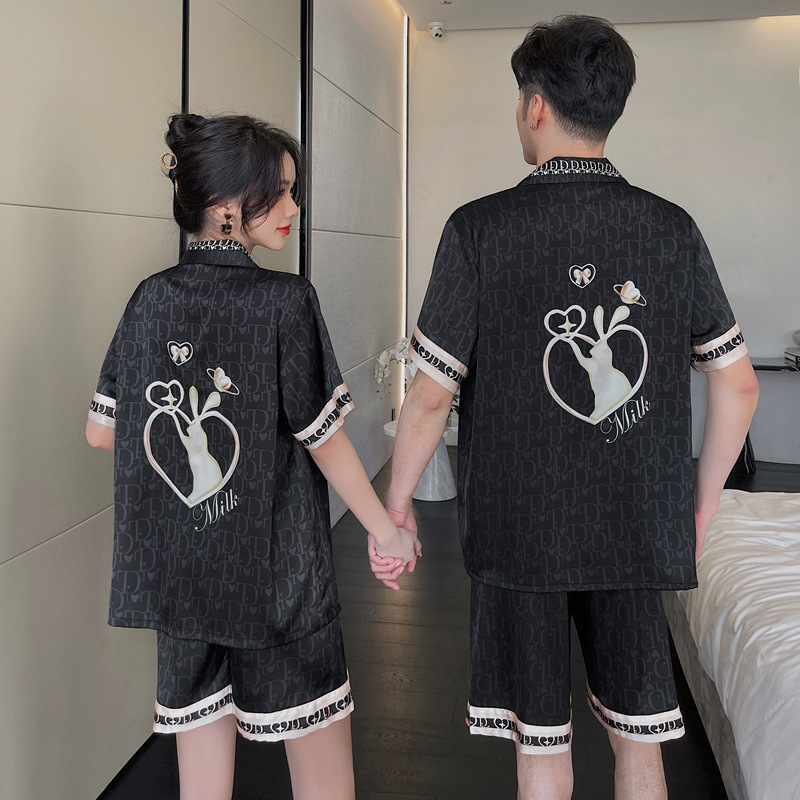 New ice silk short sleeve shorts pair pajamas