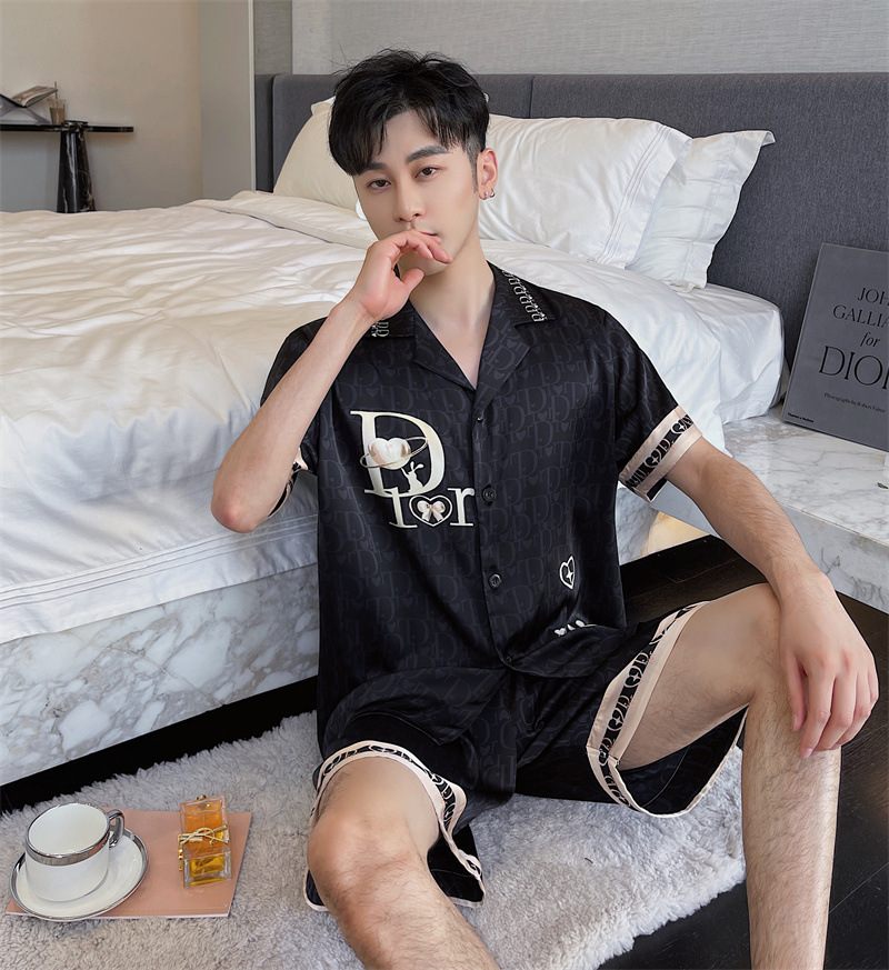 New ice silk short sleeve shorts pair pajamas