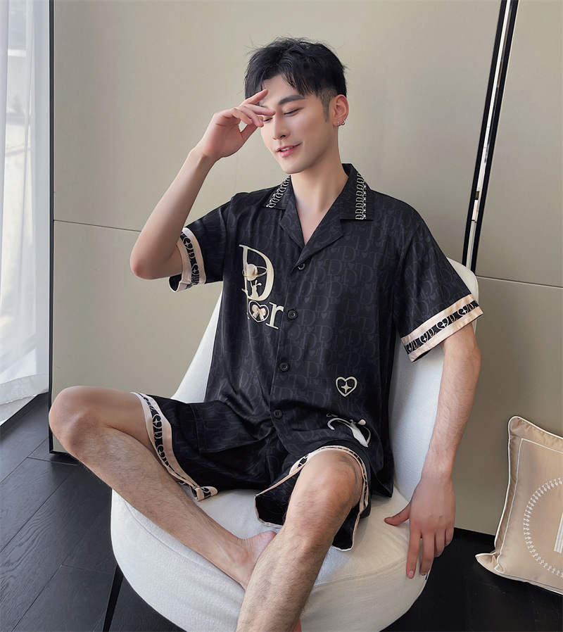 New ice silk short sleeve shorts pair pajamas