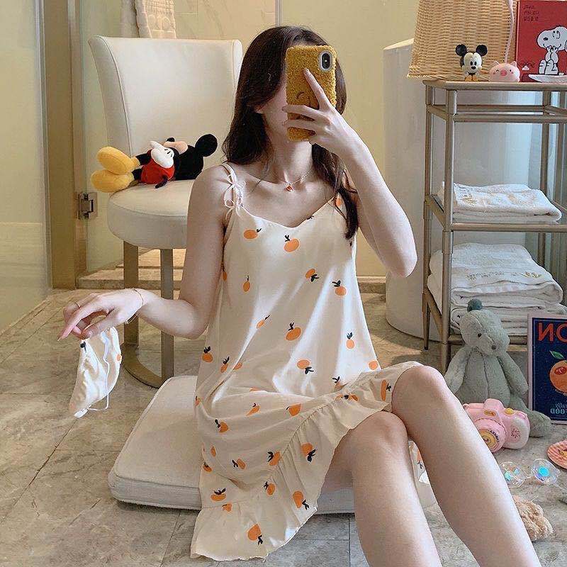 New slip dress with chest pad and eye mask nightdress