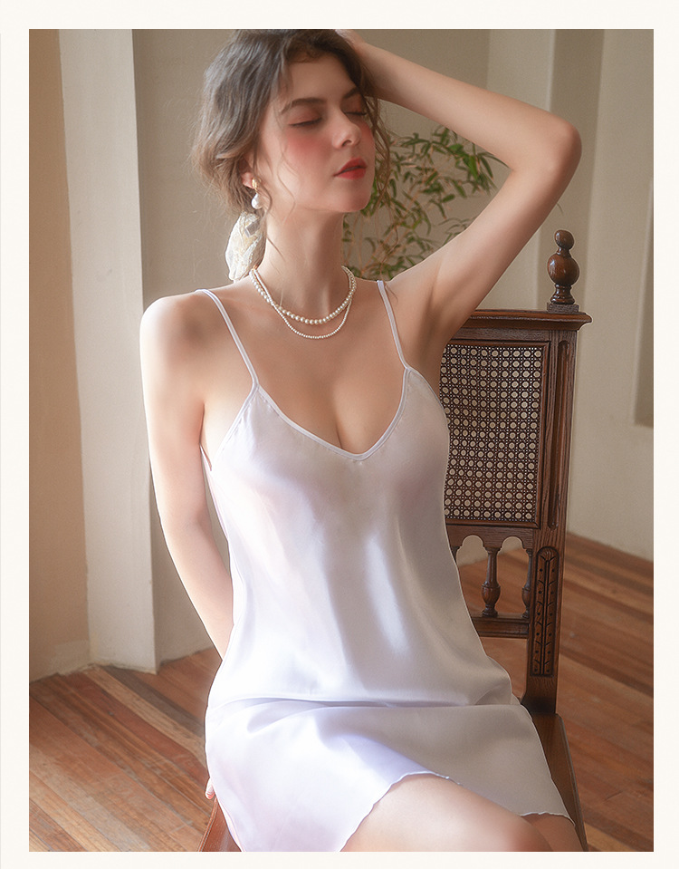 New slip nightdress sexy imitation silk adjustable strap skirt