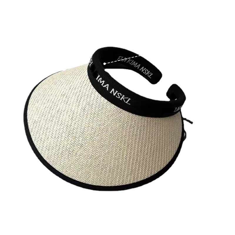 New vinyl sunblock hat Empty top casual straw hat