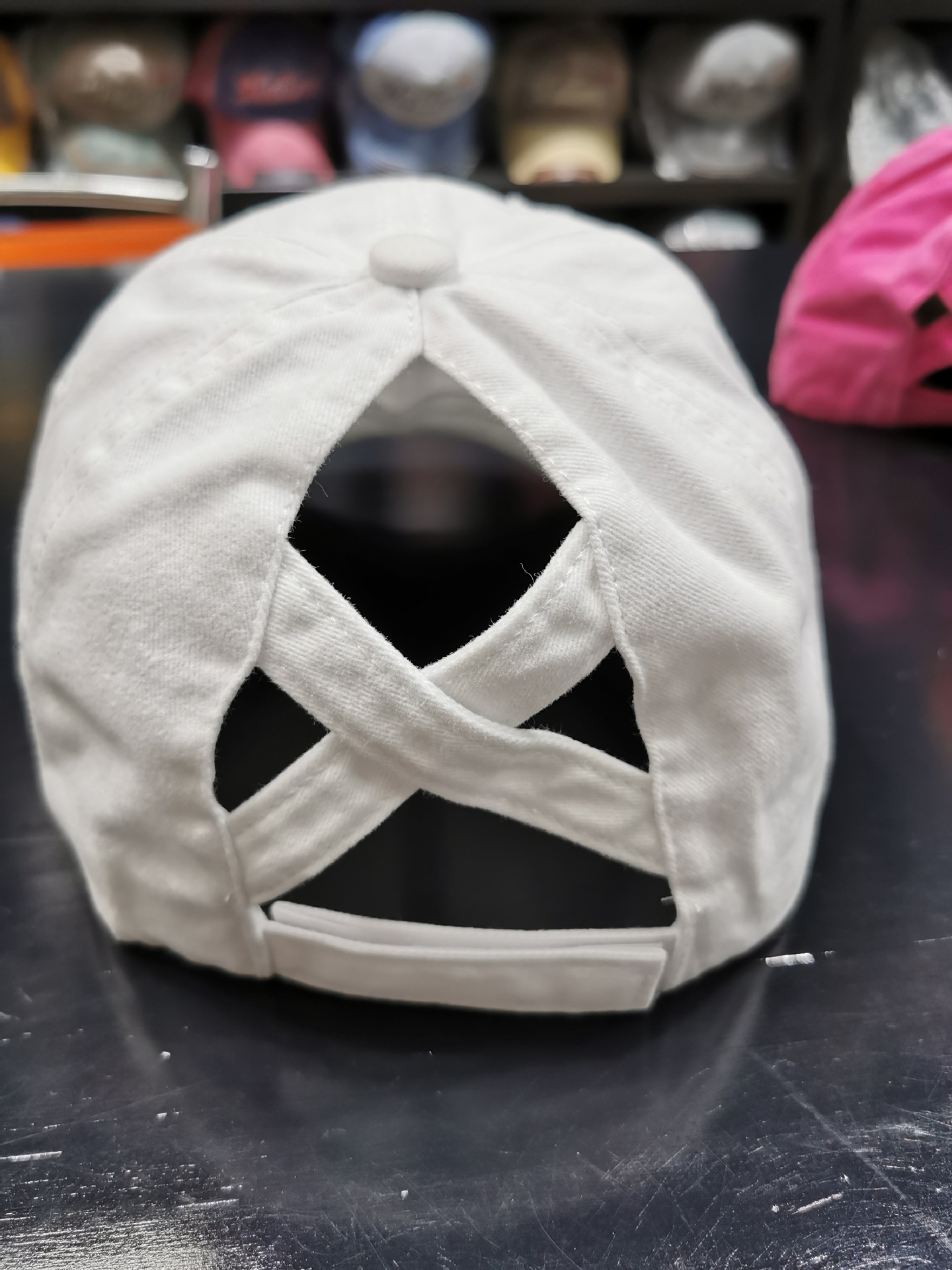 New washed hole cross soft cap