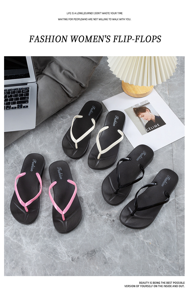 Non-slip bathroom soft bottom flip-flops