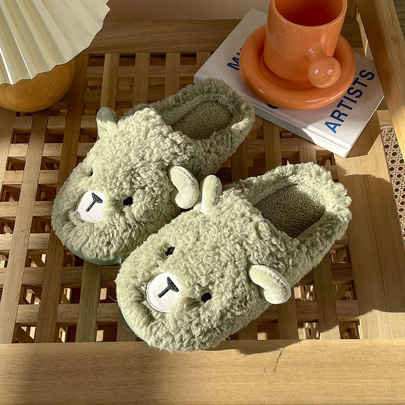 Non-slip thick soled warm couple soft soled month shoes