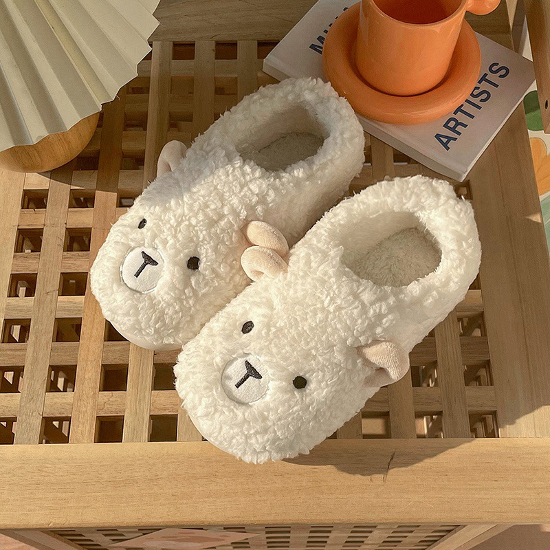 Non-slip thick soled warm couple soft soled month shoes