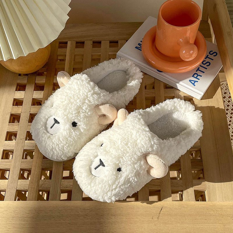 Non-slip thick soled warm couple soft soled month shoes