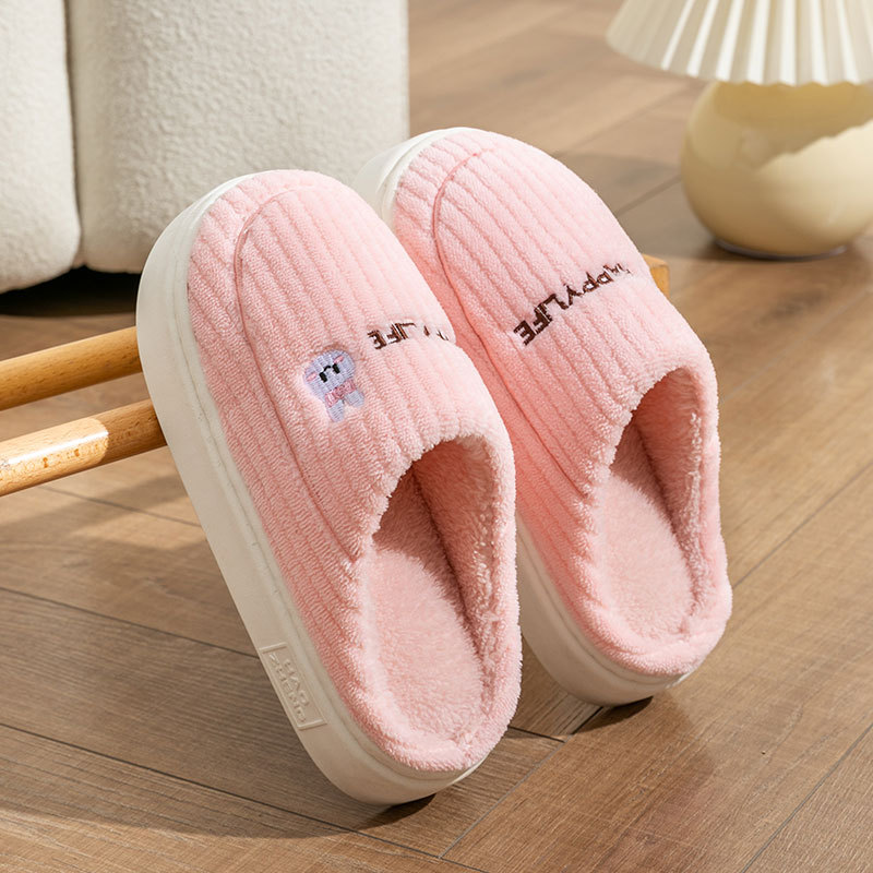 Non-slip thick soled warm couple soft soled month shoes