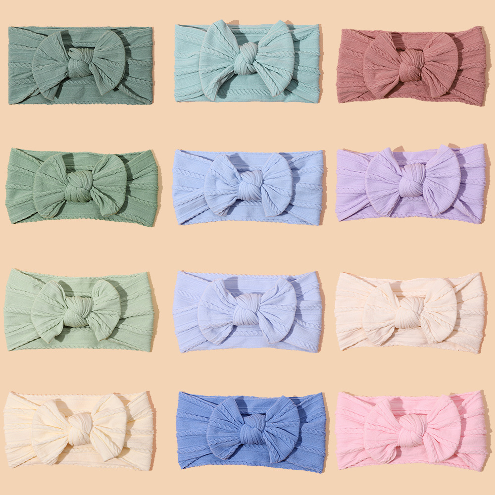 Nylon jacquard bow new color baby headband