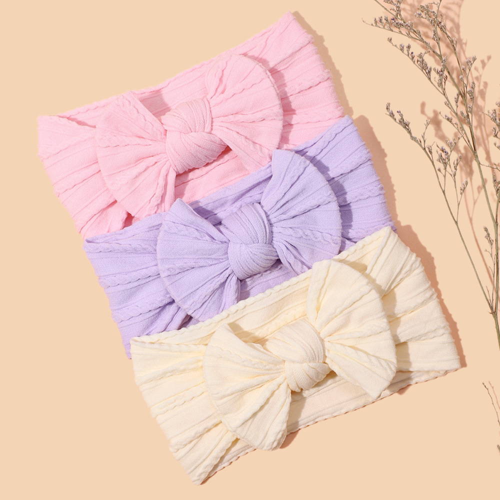 Nylon jacquard bow new color baby headband