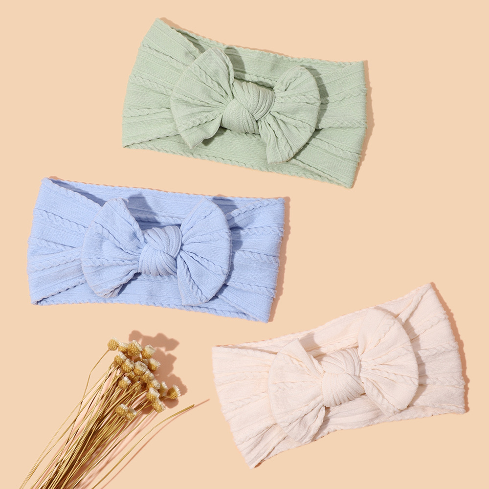 Nylon jacquard bow new color baby headband