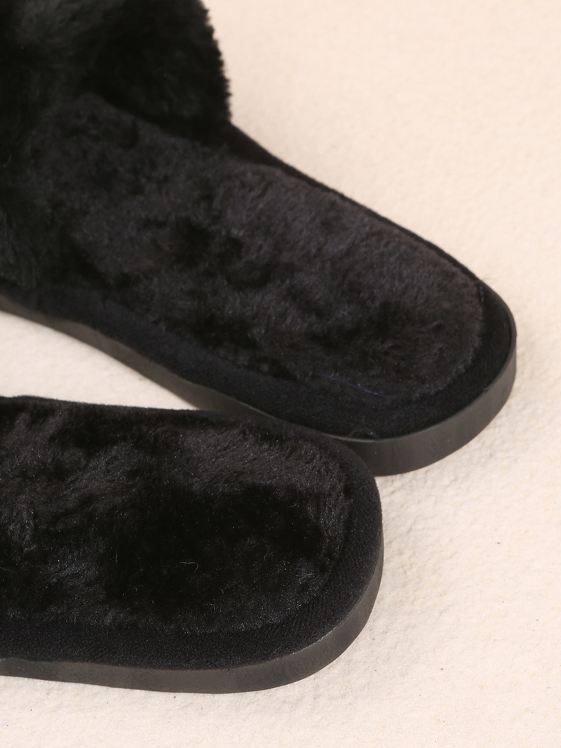 One word flat plush slippers cotton slippers home wholesale