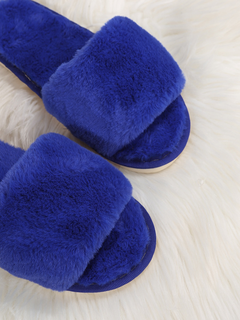 One word flat plush slippers cotton slippers home wholesale