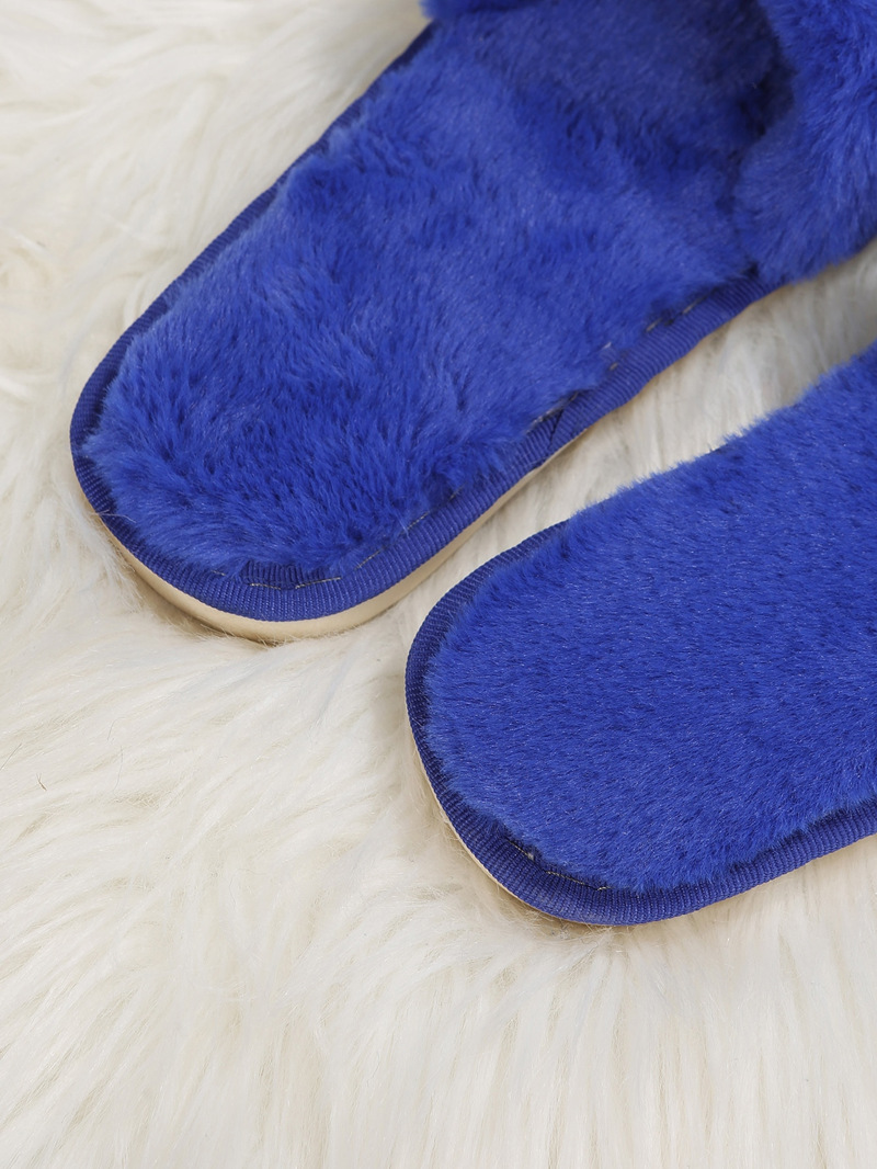 One word flat plush slippers cotton slippers home wholesale